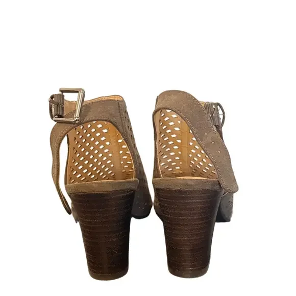 Unisa Ungaila Taupe Peep Toe Heels Women’s 9M Cutout Slingback Dress Shoes - Picture 4 of 4